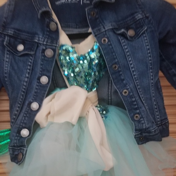 One of a kind Jean jacket Little Mermaid - Picture 2 of 8